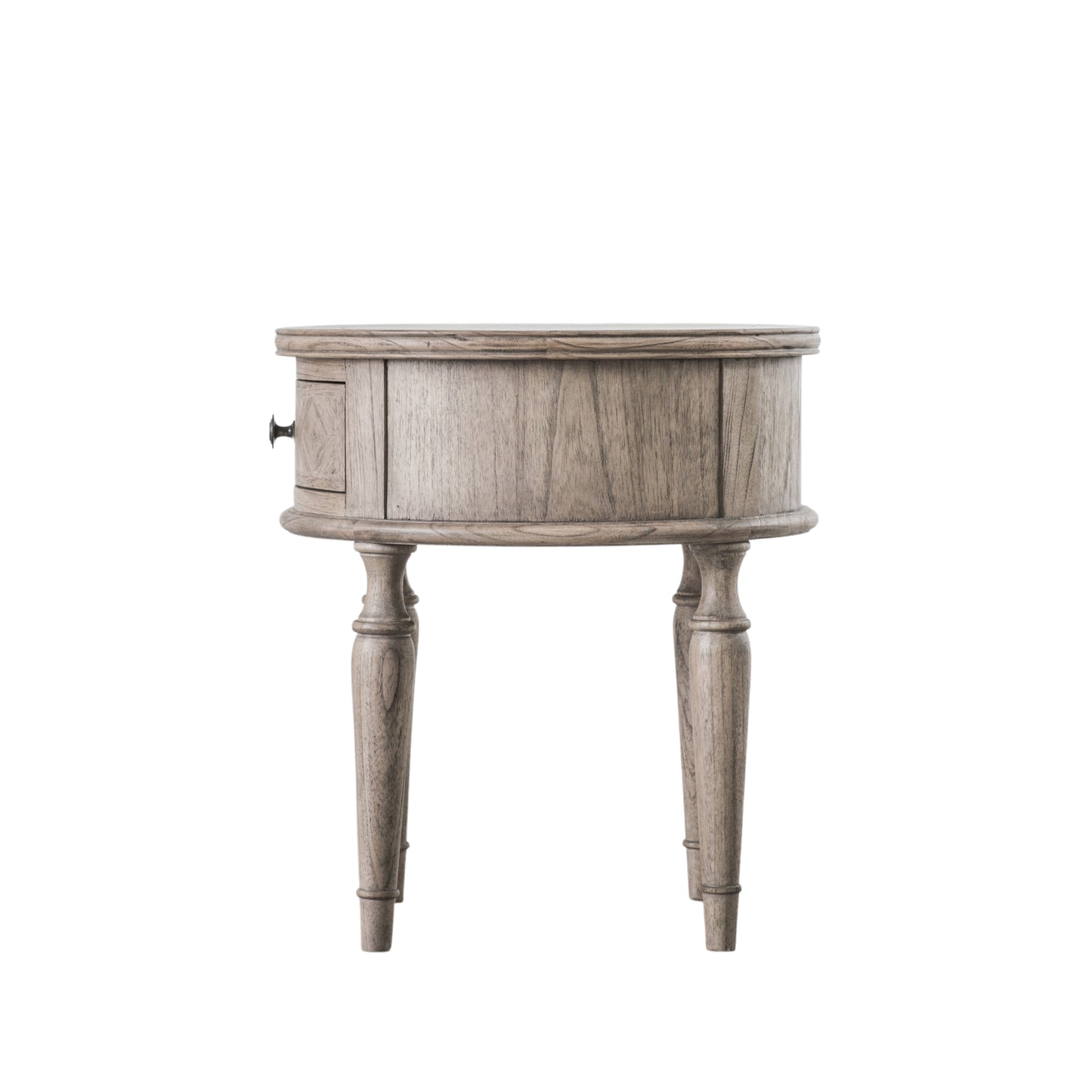 Mindi Parquet Side Table, Round
