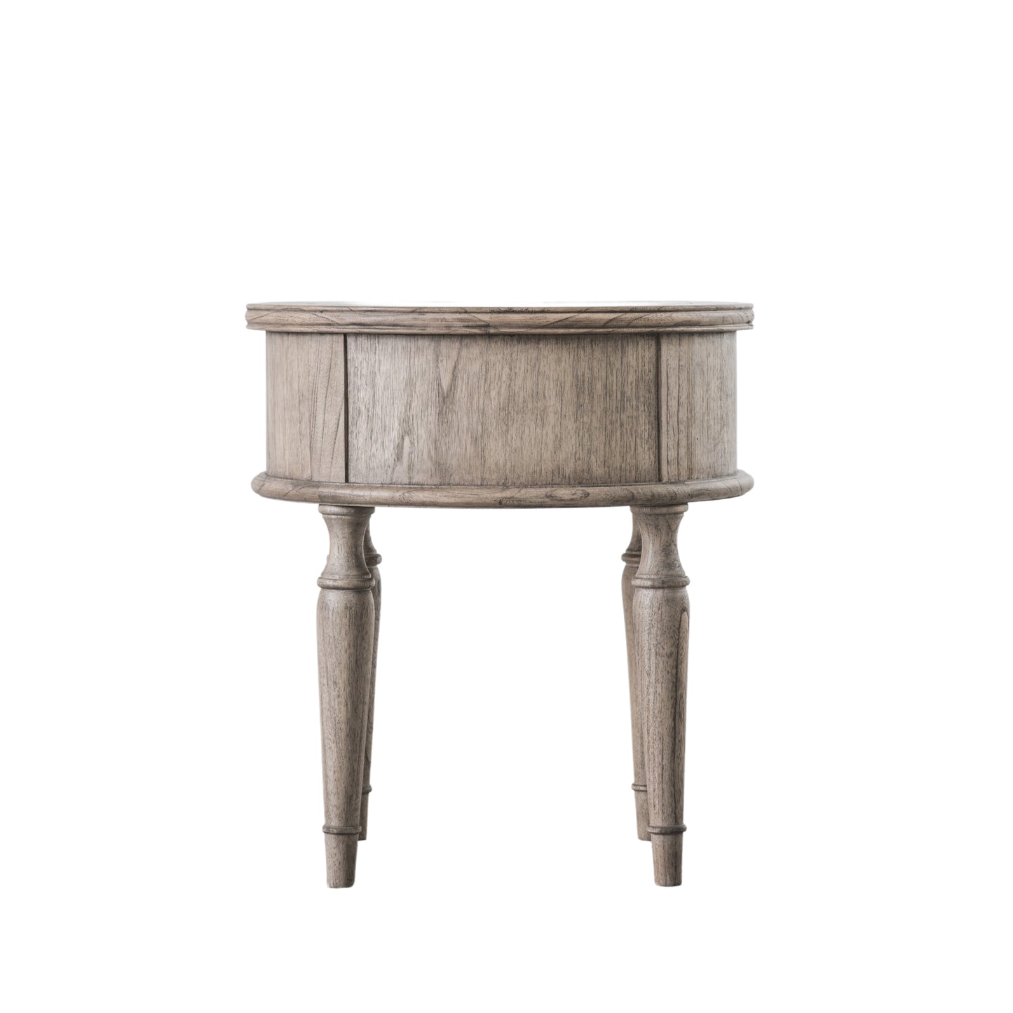 Mindi Parquet Side Table, Round