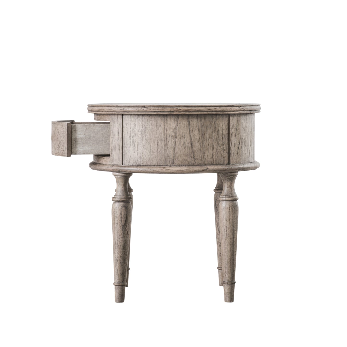 Mindi Parquet Side Table, Round