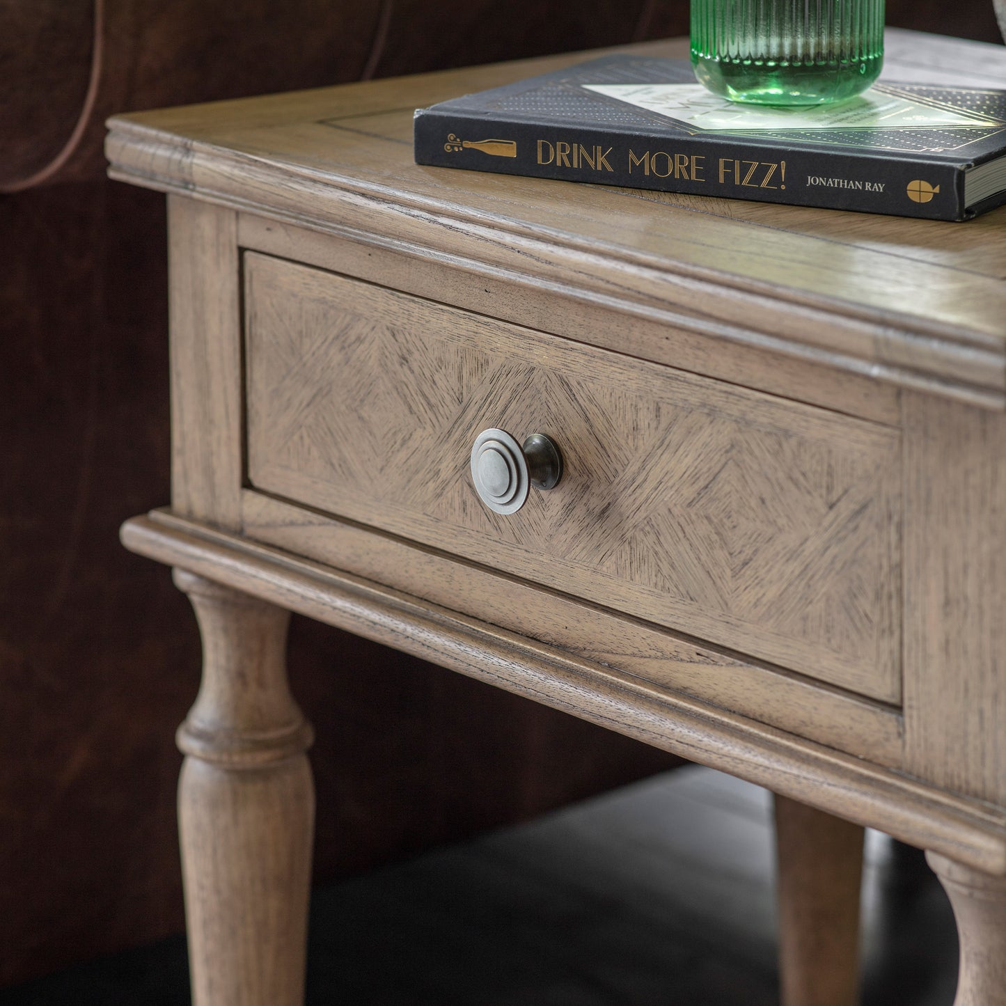 Mindi Parquet Side Table, Rectangle