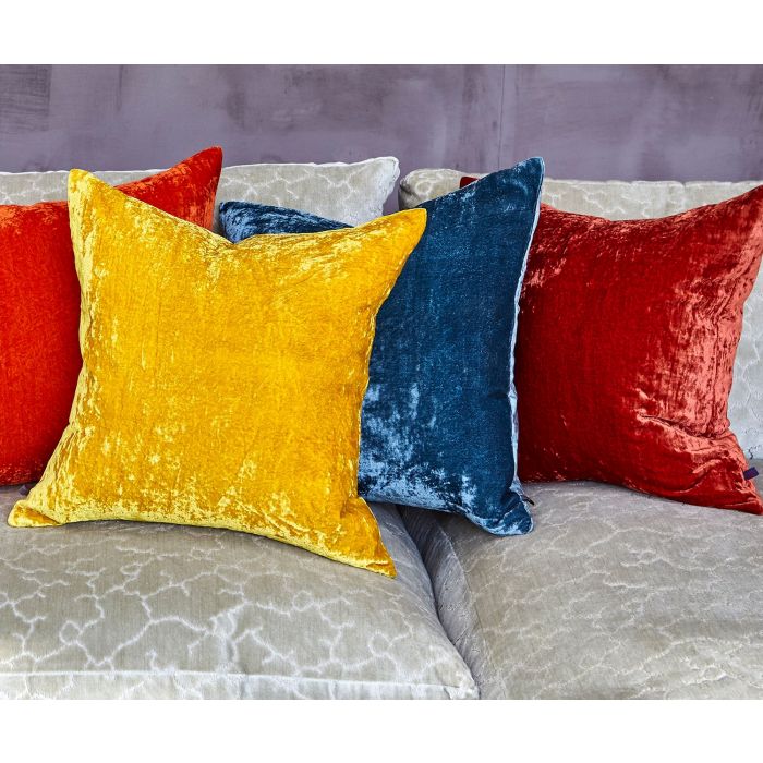Paddy Velvet Cushion Poppy by William Yeoward