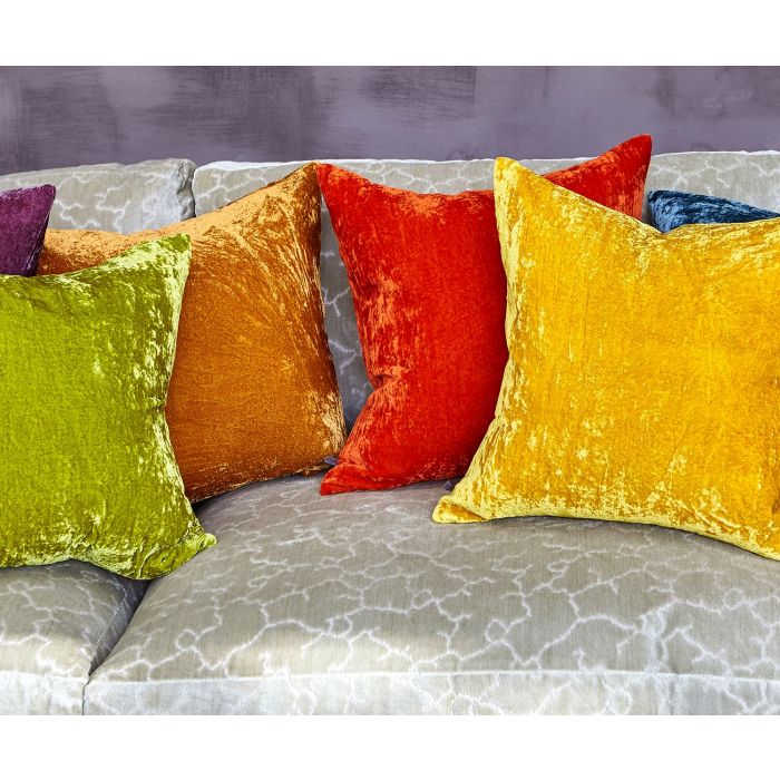 Paddy Velvet Cushion Blood Oragne by William Yeoward