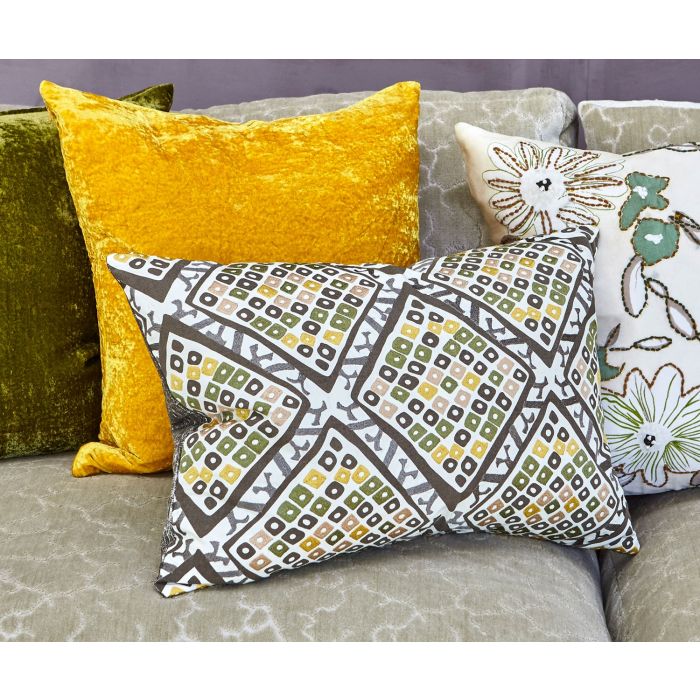 Paddy Velvet Cushion Mustard by William Yeoward