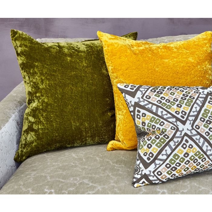 Paddy Velvet Cushion Olive by William Yeoward
