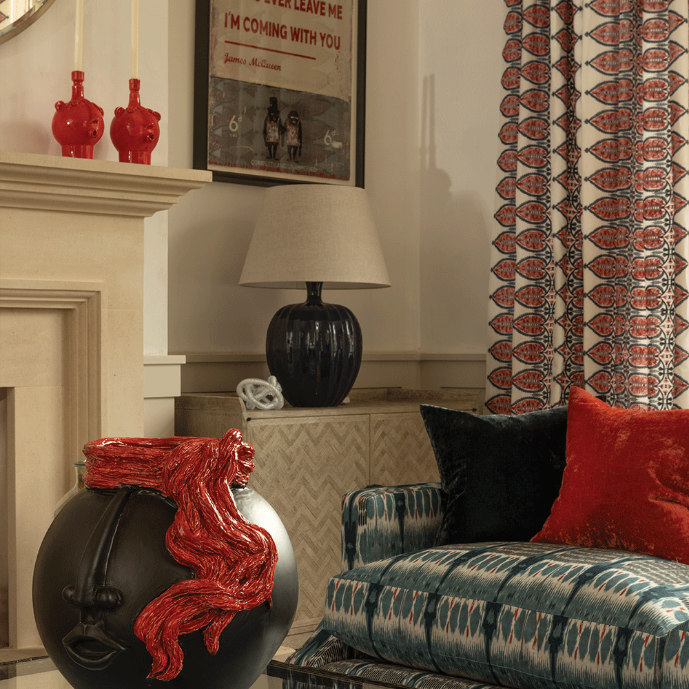 Kristiana Table Lamp Indigo, by William Yeoward