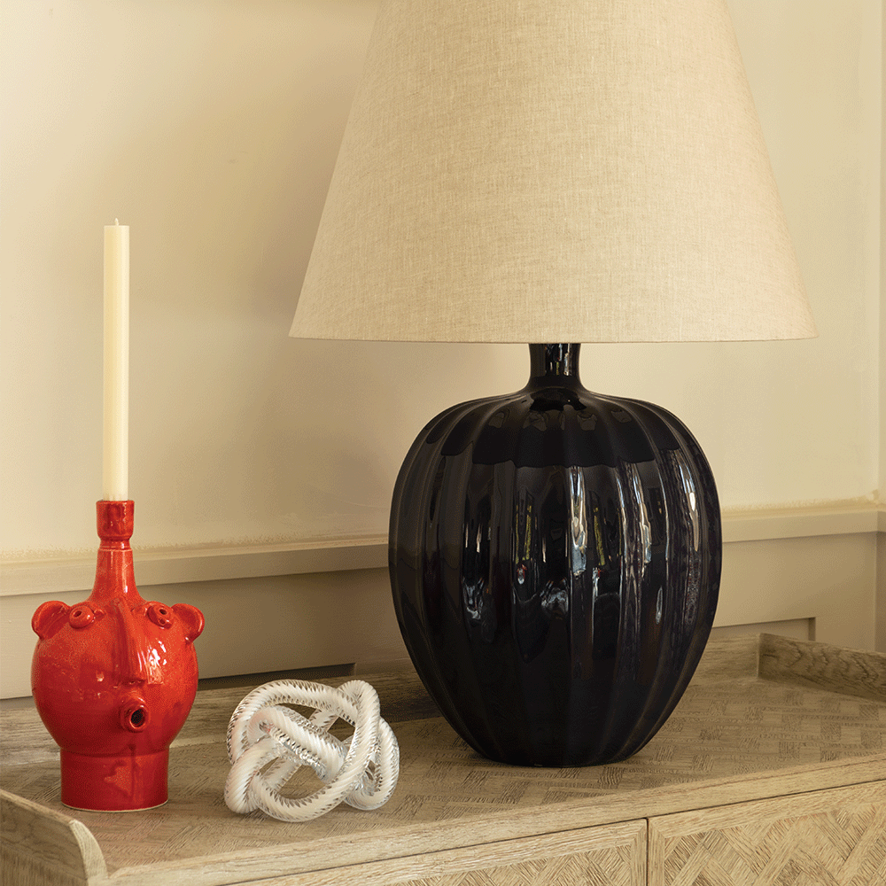 Kristiana Table Lamp Indigo, by William Yeoward