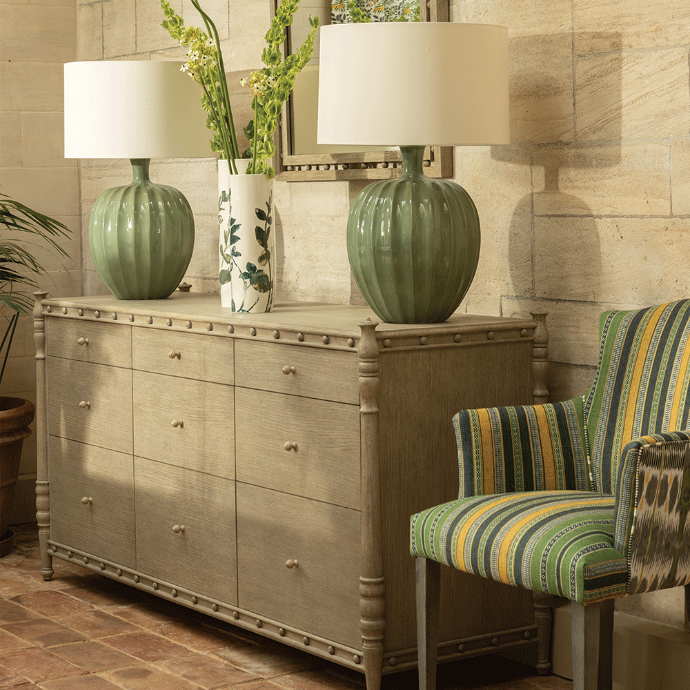 Kristiana Table Lamp Sage, by William Yeoward