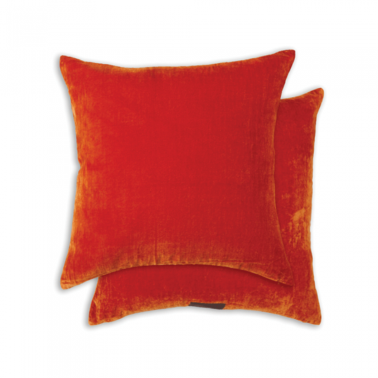 Paddy Velvet Cushion Blood Oragne by William Yeoward