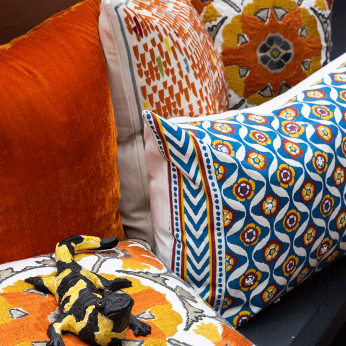 Paddy Velvet Cushion Tobacco by William Yeoward