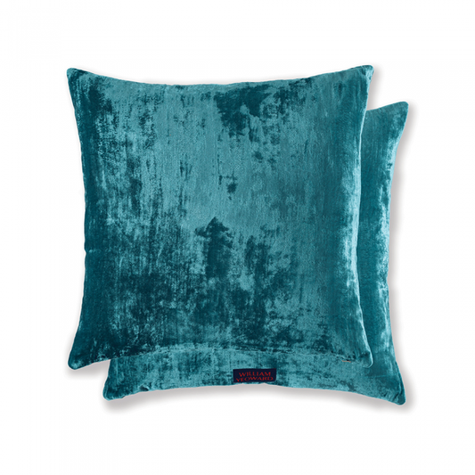 Paddy Velvet Cushion Peacock by William Yeoward