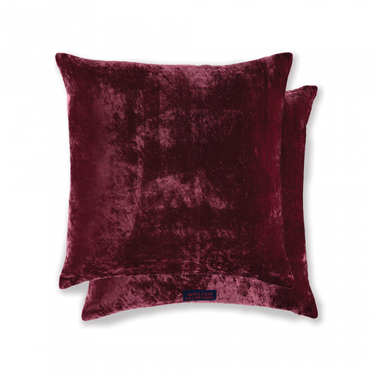 Paddy Velvet Cushion Plum by William Yeoward