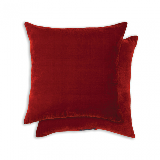 Paddy Velvet Cushion Poppy by William Yeoward