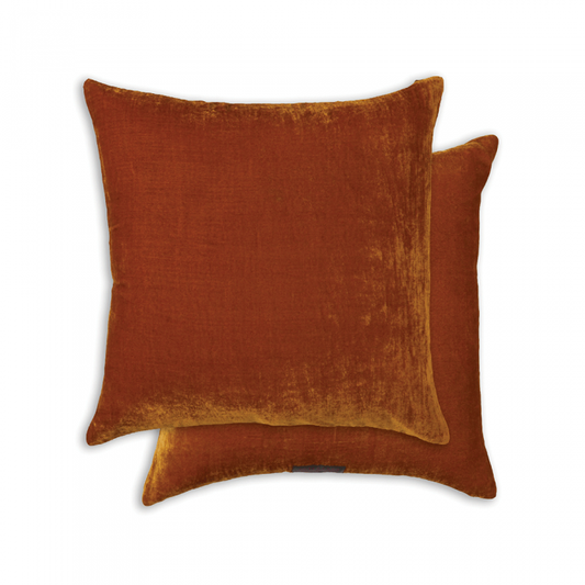 Paddy Velvet Cushion Tobacco by William Yeoward