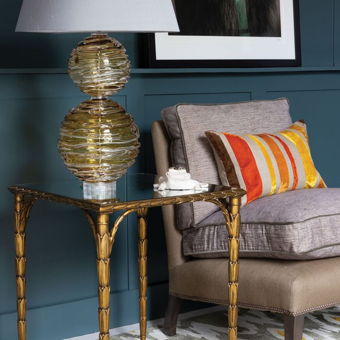 Reilly Velvet Cushion Blood Orange by William Yeoward