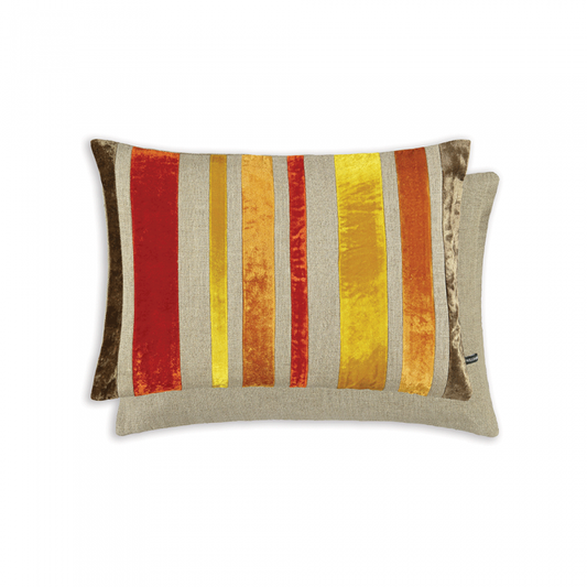 Reilly Velvet Cushion Blood Orange by William Yeoward
