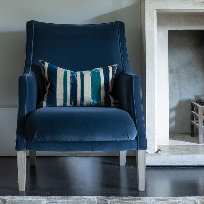 Reilly Velvet Cushion Midnight by William Yeoward