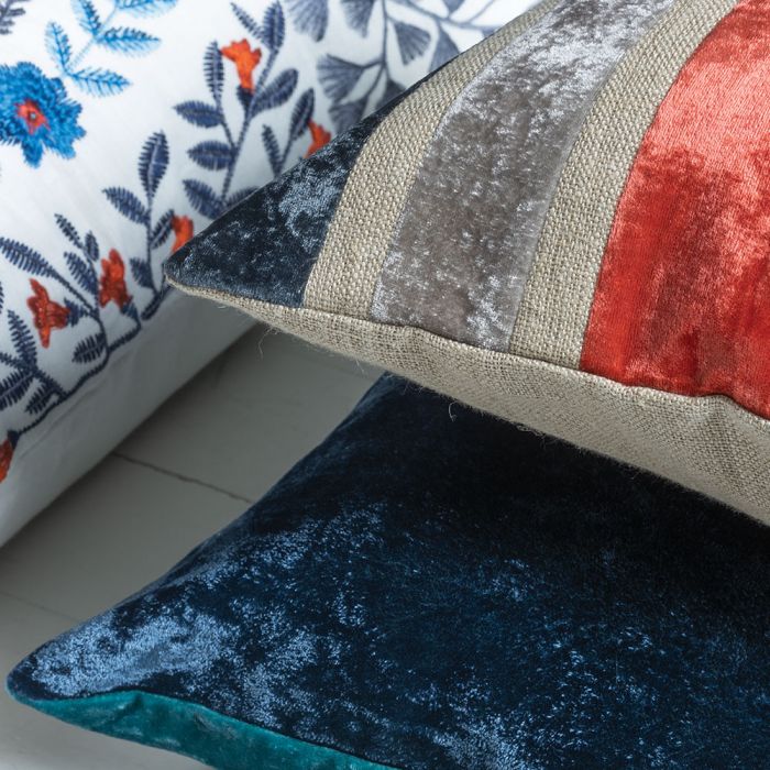 Reilly Velvet Cushion Rouge by William Yeoward