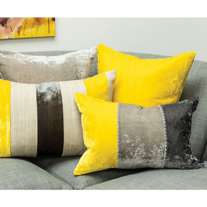 Paddy Velvet Cushion Citron by William Yeoward