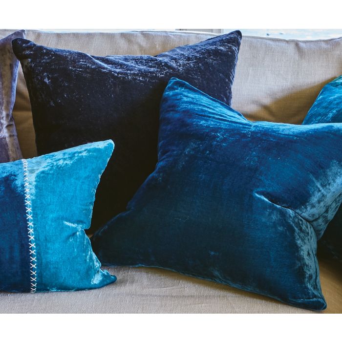 Paddy Velvet Cushion Marine by William Yeoward