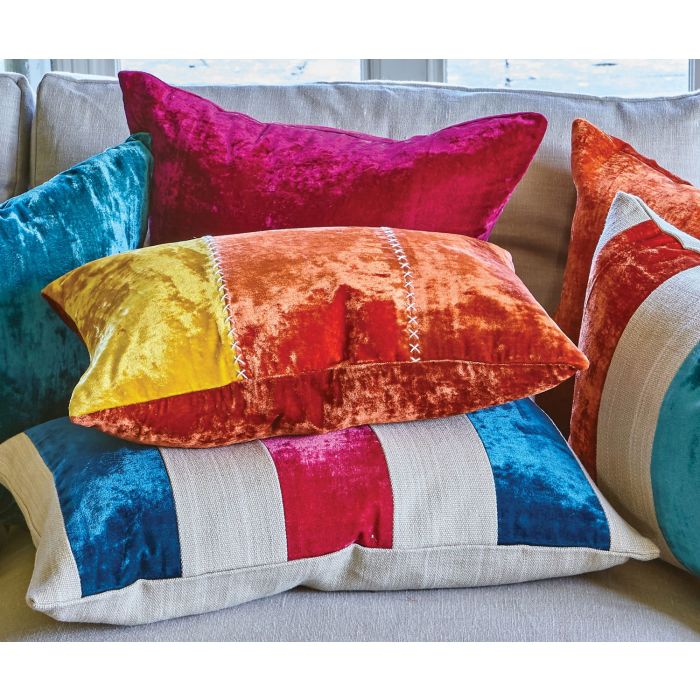 Paddy Velvet Cushion Fuchsia by William Yeoward