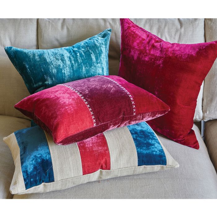 Paddy Velvet Cushion Fuchsia by William Yeoward