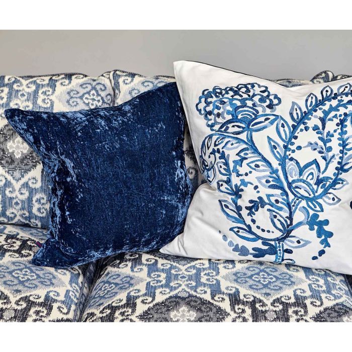 Paddy Velvet Cushion French Navy by William Yeoward
