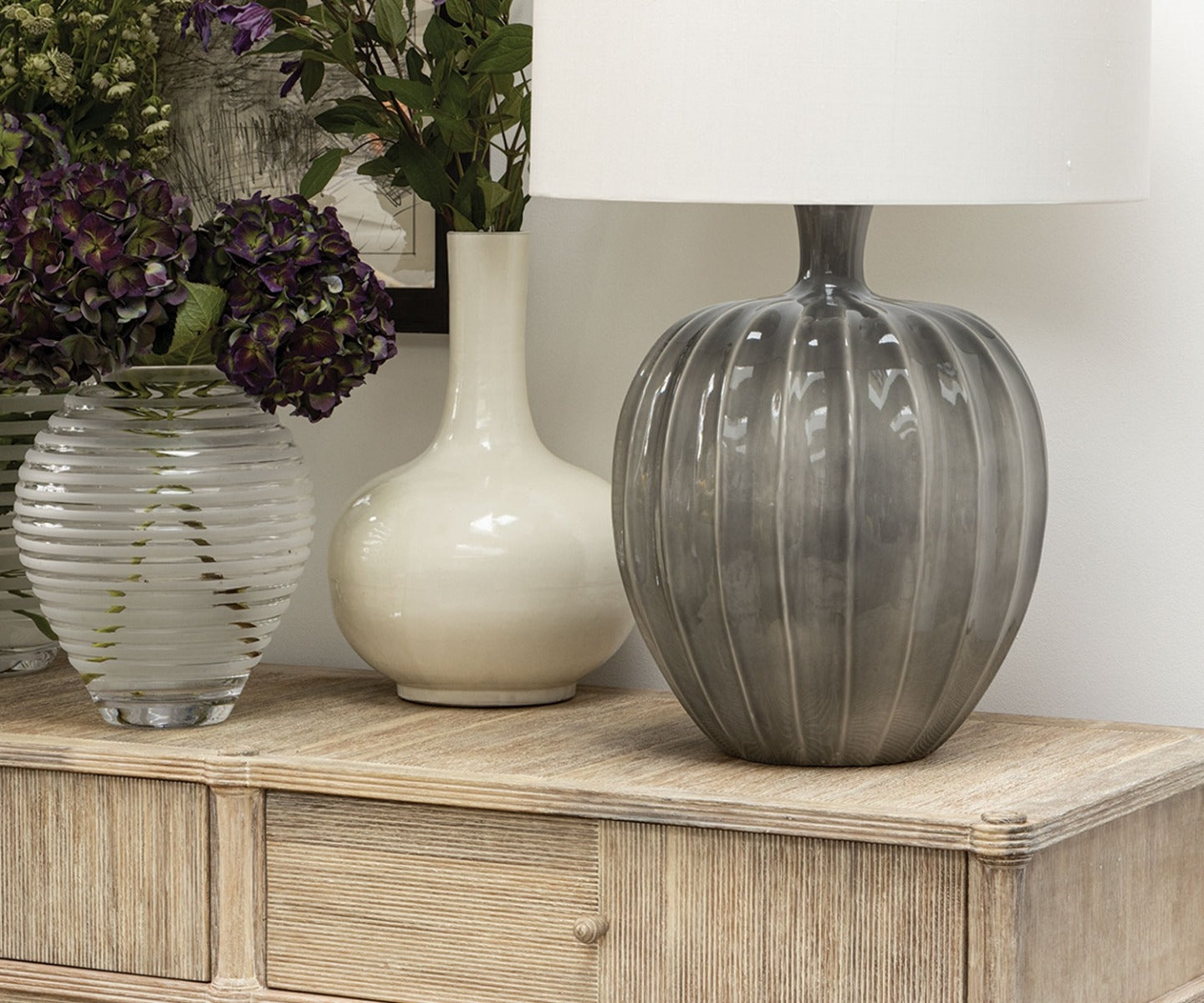 Kristiana Table Lamp Slate, by William Yeoward