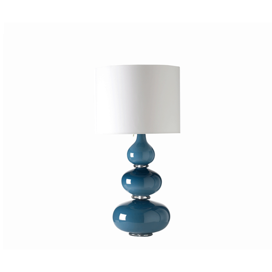 Aragora Table Lamp Slate Steel Blue, by William Yeoward