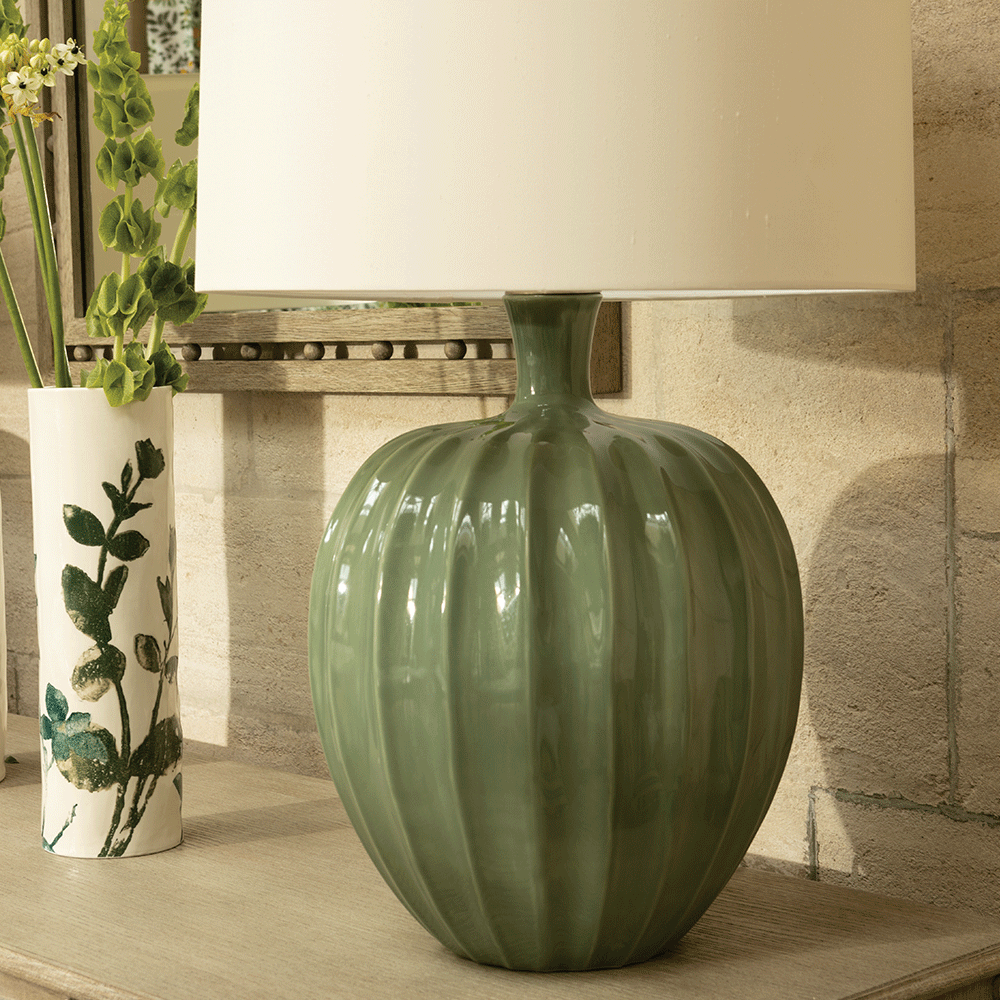 Kristiana Table Lamp Sage, by William Yeoward