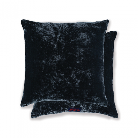 Paddy Velvet Cushion Denim Noir by William Yeoward