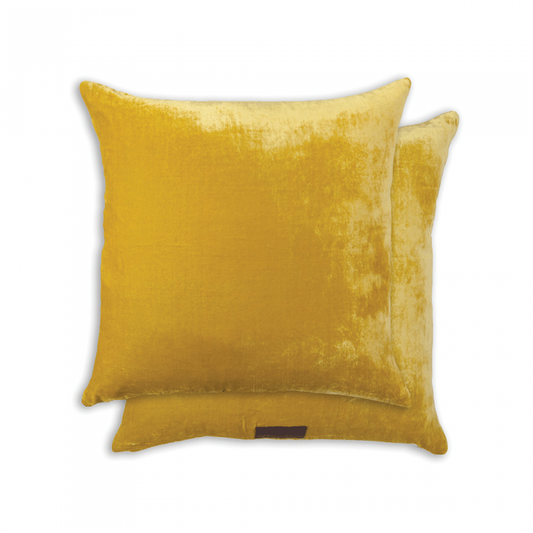 Paddy Velvet Cushion Mustard by William Yeoward