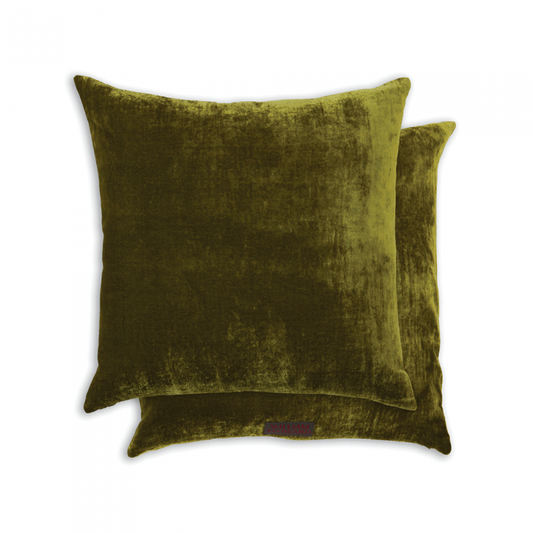 Paddy Velvet Cushion Olive by William Yeoward